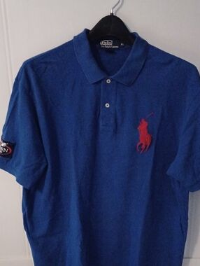 Polo Ralph Lauren US OPEN 2010 Blue Polo with Red Embroidered Pony Size XL